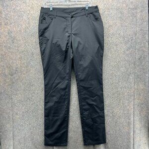 Chervo Sport Pants Women 12 Black Chino Flat Front Sisola Golf Golfer Trouser